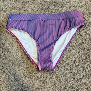 Cupshe Pink and Blue Striped Bikini Bottom